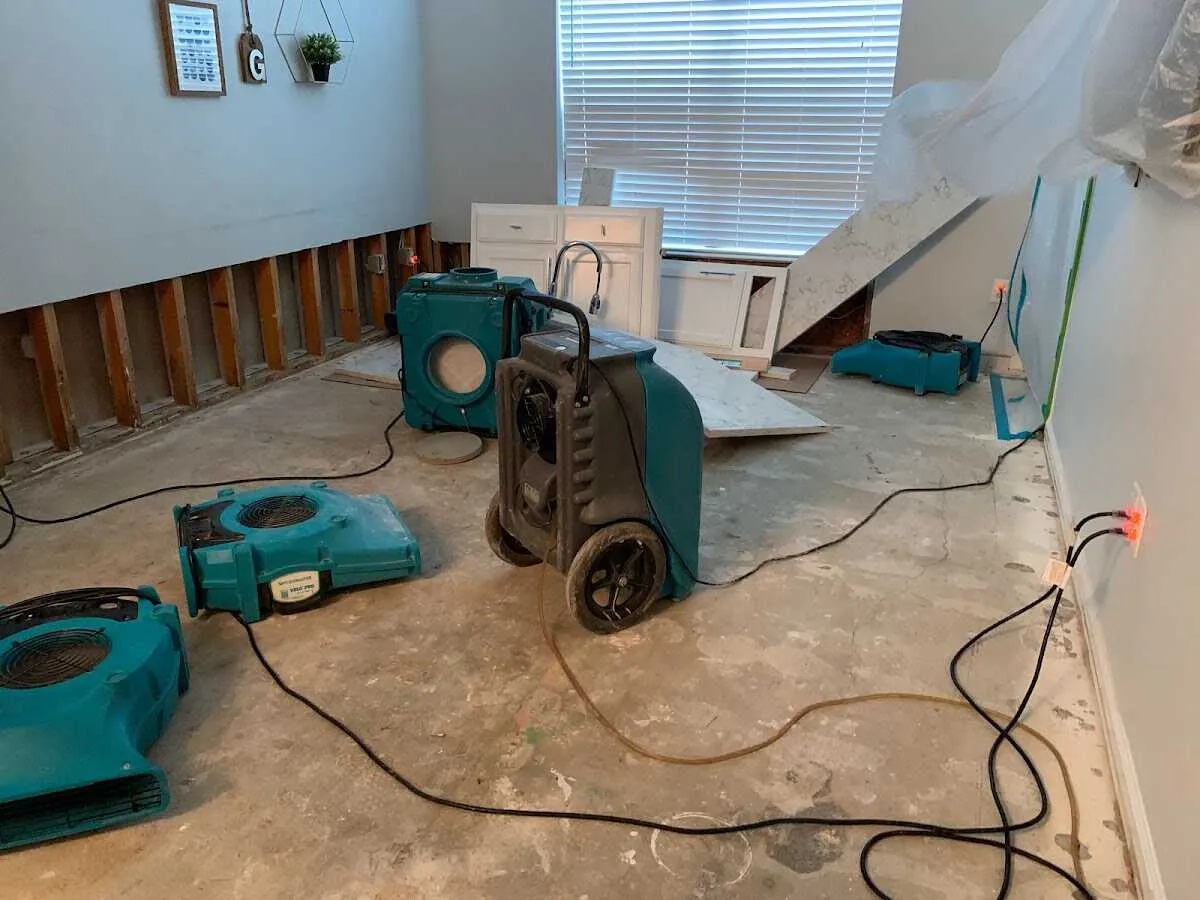 Dehumidifier in flood-cut room for Water Extraction & Removal in Fairbanks